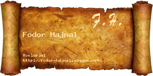 Fodor Hajnal névjegykártya
